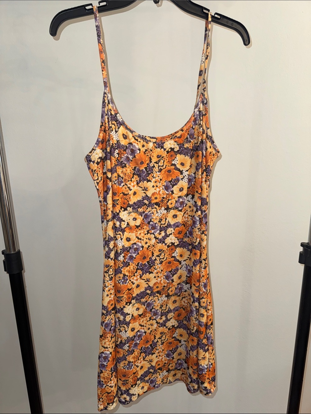 Sunny Floral Slip Dress with Purple Accents